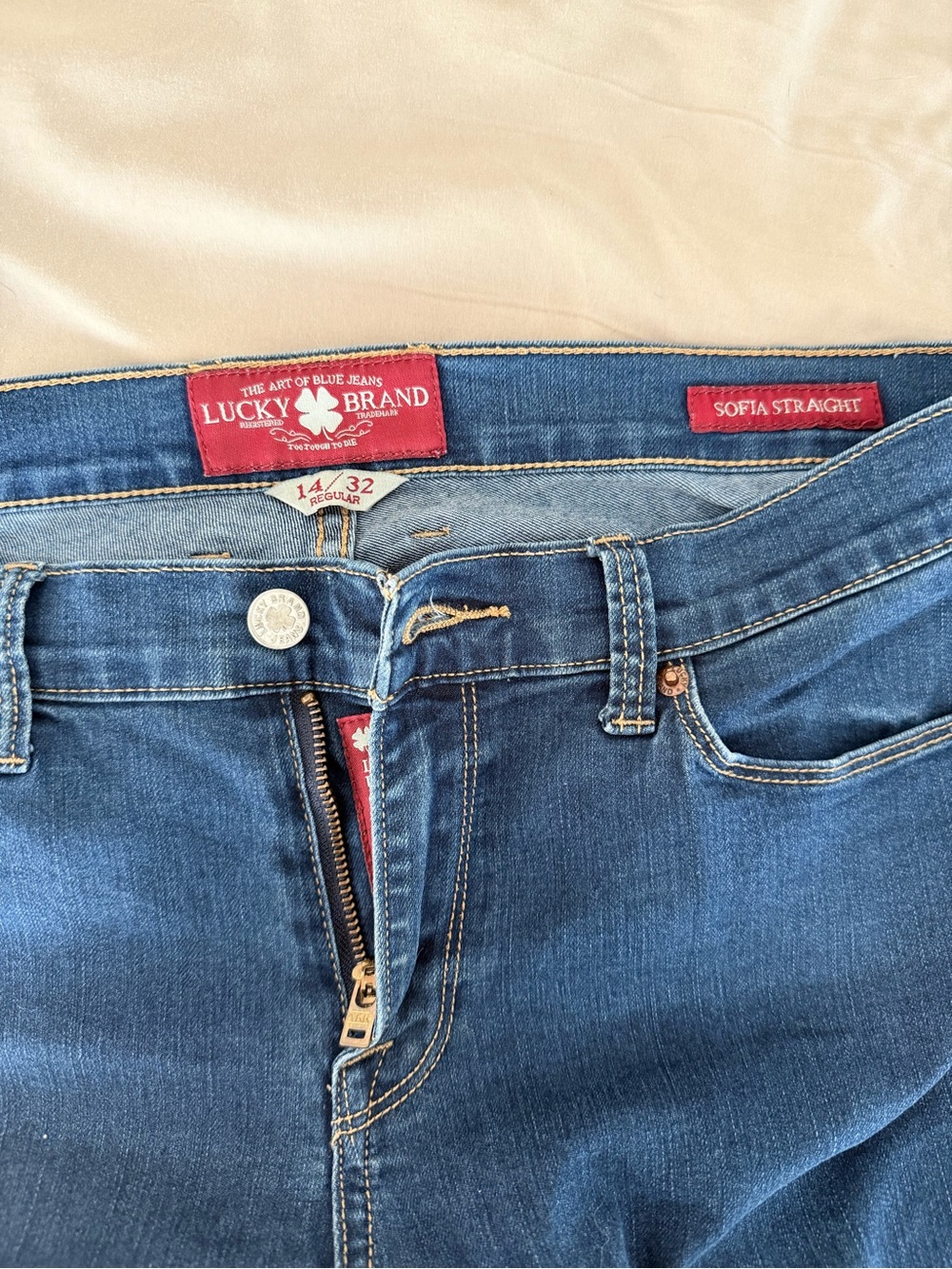 Lucky Brand Sofia Straight Jeans - Medium Blue Denim